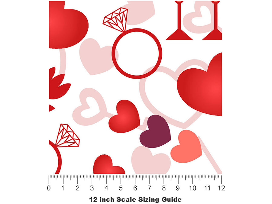 Romantic Evening Alcohol Vinyl Film Pattern Size 12 inch Scale~Rwraps Romantic Evening Alcohol Sizing Chart~2