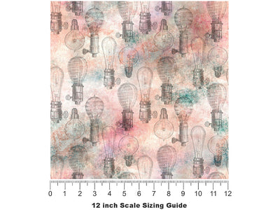Romantic Ideas Steampunk Vinyl Film Pattern Size 12 inch Scale~Rwraps Romantic Ideas Steampunk Sizing Chart~2