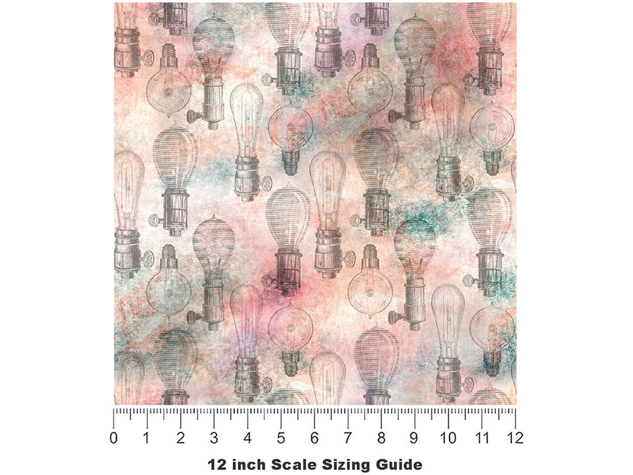 Romantic Ideas Steampunk Vinyl Film Pattern Size 12 inch Scale~Rwraps Romantic Ideas Steampunk Sizing Chart~2