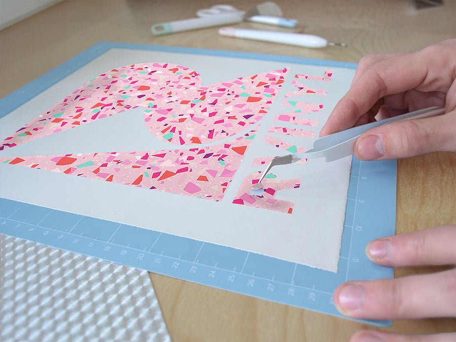 rosa terrazzo stone Easy Weed Craft Vinyl