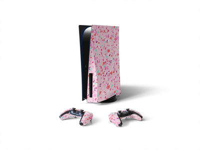 rosa terrazzo stone Sony PS5 DIY Skin