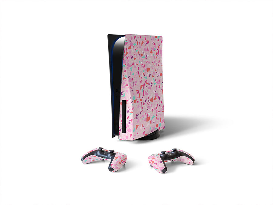 rosa terrazzo stone Sony PS5 DIY Skin