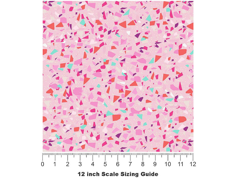 Rosa  Terrazzo Vinyl Film Pattern Size 12 inch Scale~Rwraps Rosa  Terrazzo Sizing Chart~2