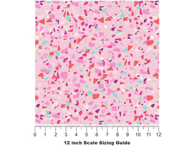 Rosa  Terrazzo Vinyl Film Pattern Size 12 inch Scale~Rwraps Rosa  Terrazzo Sizing Chart~2