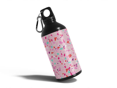 rosa terrazzo stone Water Bottle DIY Stickers