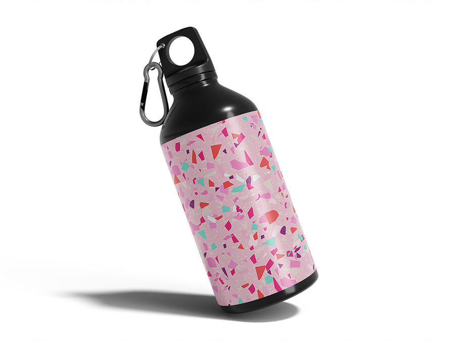 rosa terrazzo stone Water Bottle DIY Stickers