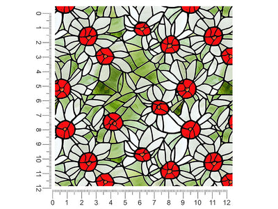 rose buds stained glass 1ft x 1ft Craft Sheets