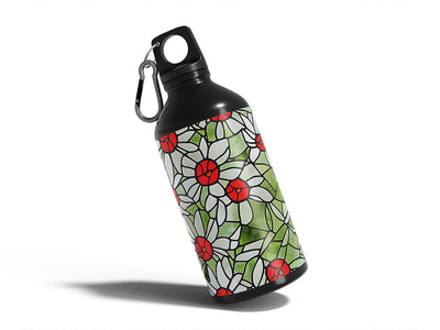 rose buds stained glass Water Bottle DIY Stickers