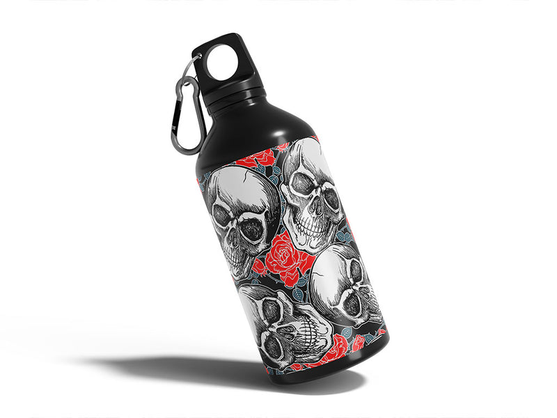 rose court skull and bones Water Bottle DIY Stickers