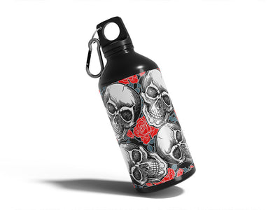 rose court skull and bones Water Bottle DIY Stickers