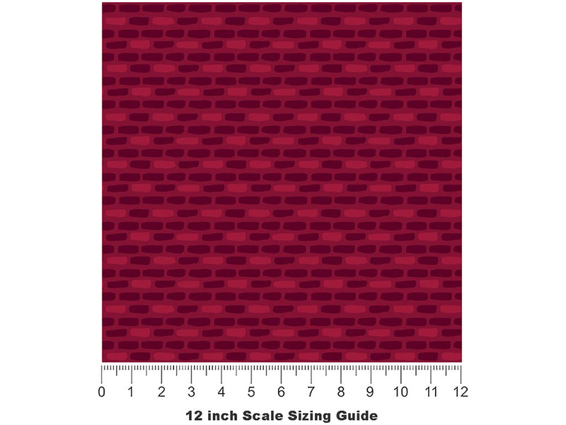 Rosewood Pink Brick Vinyl Film Pattern Size 12 inch Scale~Rwraps Rosewood Pink Brick Sizing Chart~3