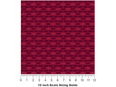 Rosewood Pink Brick Vinyl Film Pattern Size 12 inch Scale~Rwraps Rosewood Pink Brick Sizing Chart~3
