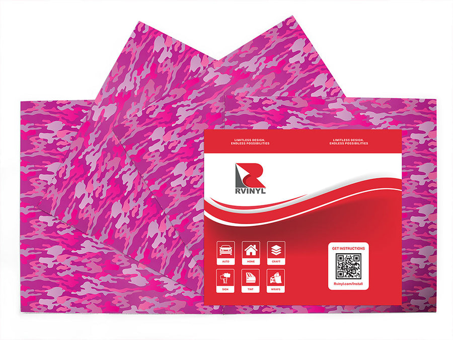 rouge woodland camouflage Craft Vinyl Sheet Pack