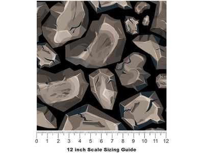 Rough Brown Cobblestone Vinyl Film Pattern Size 12 inch Scale~Rwraps Rough Brown Cobblestone Sizing Chart~3