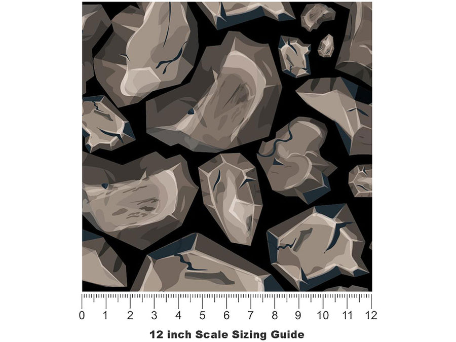 Rough Brown Cobblestone Vinyl Film Pattern Size 12 inch Scale~Rwraps Rough Brown Cobblestone Sizing Chart~3