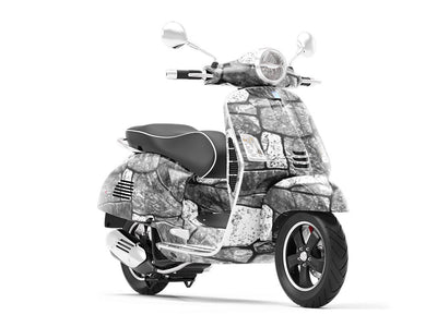 Rough Monochrome Tile Vespa Scooter Wrap Film
