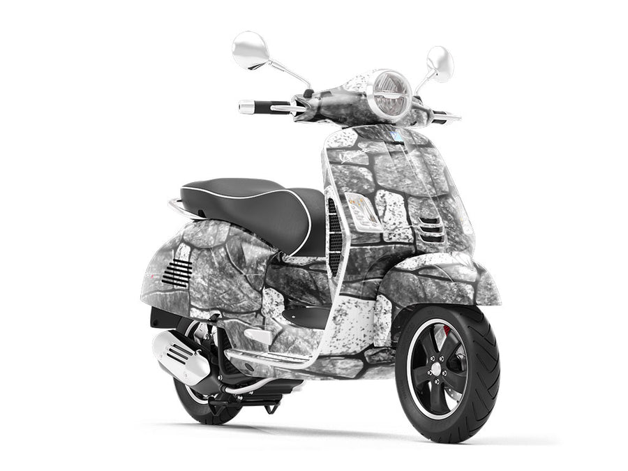 Rough Monochrome Tile Vespa Scooter Wrap Film