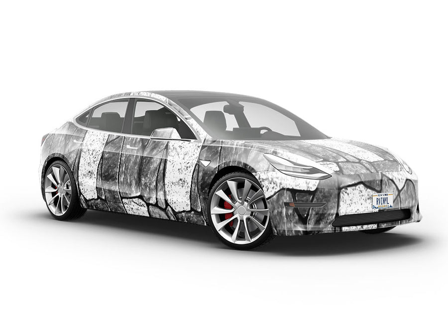 Rough Monochrome Tile Vehicle Vinyl Wrap