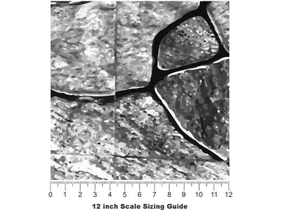 Rough Monochrome Tile Vinyl Film Pattern Size 12 inch Scale~Rwraps Rough Monochrome Tile Sizing Chart~3