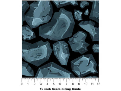 Rough Silver Cobblestone Vinyl Film Pattern Size 12 inch Scale~Rwraps Rough Silver Cobblestone Sizing Chart~3