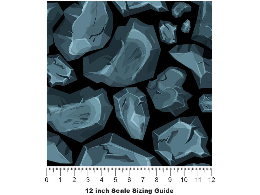 Rough Silver Cobblestone Vinyl Film Pattern Size 12 inch Scale~Rwraps Rough Silver Cobblestone Sizing Chart~3
