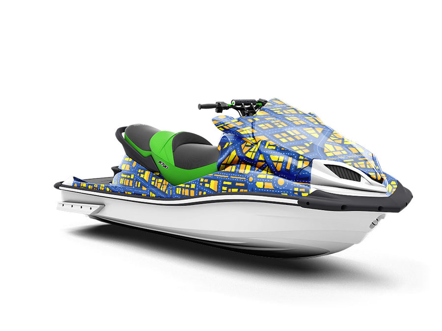 Roundabout Nightmare Cityscape Jet Ski Vinyl Customized Wrap