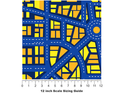 Roundabout Nightmare Cityscape Vinyl Film Pattern Size 12 inch Scale~Rwraps Roundabout Nightmare Cityscape Sizing Chart~3