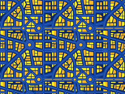 Roundabout Nightmare Cityscape Vinyl Wrap Pattern~Rwraps Series 914 Digitally Printed Vinyl Wrap~0