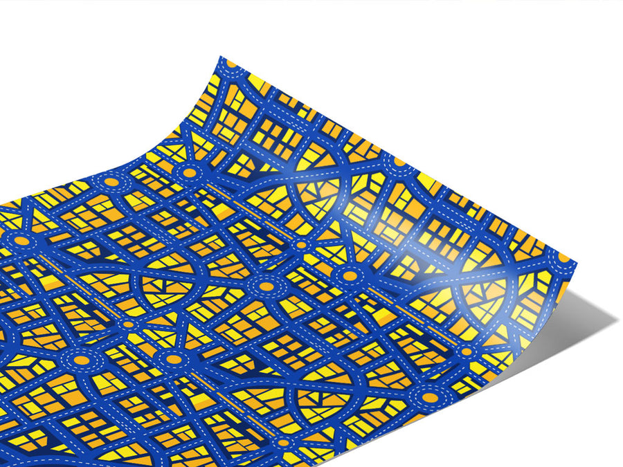 Roundabout Nightmare Cityscape Vinyl Wraps~Rwraps Series 914 Digitally Printed Vinyl Wrap~1