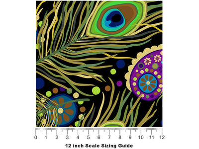 Royal Attire Birds Vinyl Film Pattern Size 12 inch Scale~Rwraps Royal Attire Birds Sizing Chart~2