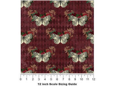 Royal Moths Gothic Vinyl Film Pattern Size 12 inch Scale~Rwraps Royal Moths Gothic Sizing Chart~2