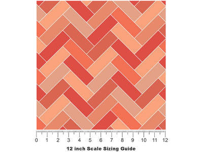 Royal Orange Brick Vinyl Film Pattern Size 12 inch Scale~Rwraps Royal Orange Brick Sizing Chart~3