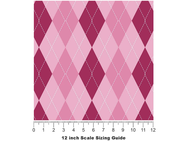 Royal Princess Argyle Vinyl Film Pattern Size 12 inch Scale~Rwraps Royal Princess Argyle Sizing Chart~2