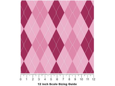Royal Princess Argyle Vinyl Film Pattern Size 12 inch Scale~Rwraps Royal Princess Argyle Sizing Chart~2