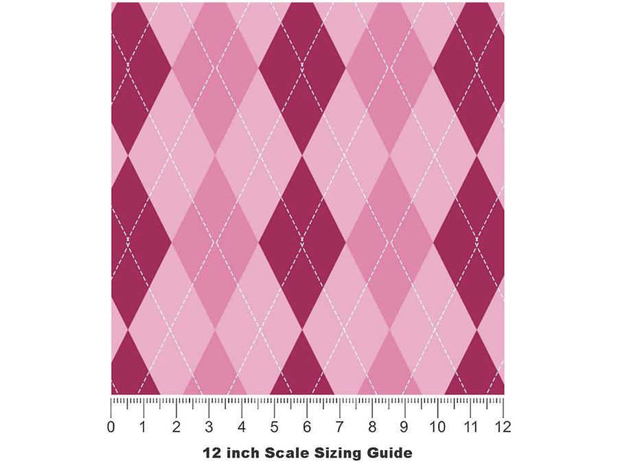 Royal Princess Argyle Vinyl Film Pattern Size 12 inch Scale~Rwraps Royal Princess Argyle Sizing Chart~2