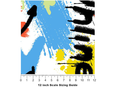 Rule Breakers Graffiti Vinyl Film Pattern Size 12 inch Scale~Rwraps Rule Breakers Graffiti Sizing Chart~3