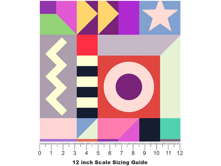 Rummage Sale Mosaic Vinyl Film Pattern Size 12 inch Scale~Rwraps Rummage Sale Mosaic Sizing Chart~2