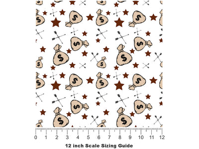 Runaway Loot Cowboy Vinyl Film Pattern Size 12 inch Scale~Rwraps Runaway Loot Cowboy Sizing Chart~2