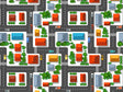 Running Errands Cityscape Vinyl Wrap Pattern~Rwraps Series 914 Digitally Printed Vinyl Wrap~0