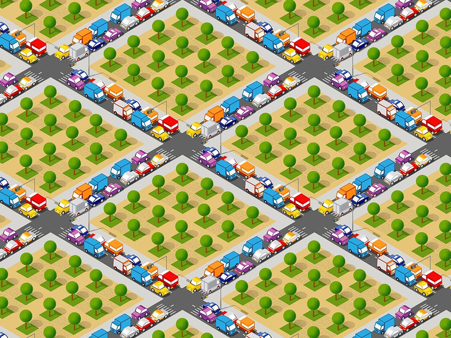 Rural Gridlock Cityscape Vinyl Wrap Pattern~Rwraps Series 914 Digitally Printed Vinyl Wrap~0