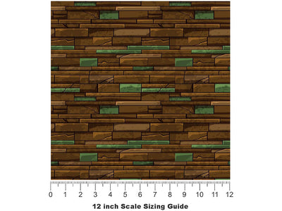 Russet Brown Brick Vinyl Film Pattern Size 12 inch Scale~Rwraps Russet Brown Brick Sizing Chart~3
