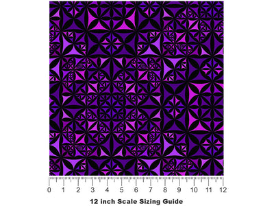 Russian Violets Mosaic Vinyl Film Pattern Size 12 inch Scale~Rwraps Russian Violets Mosaic Sizing Chart~2