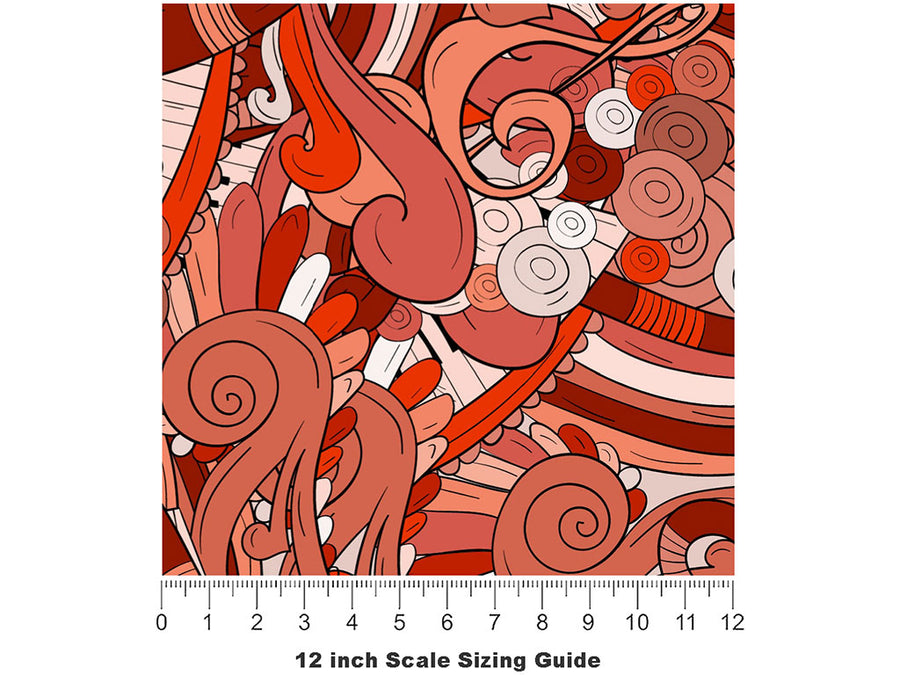 Rust Chords Music Vinyl Film Pattern Size 12 inch Scale~Rwraps Rust Chords Music Sizing Chart~2