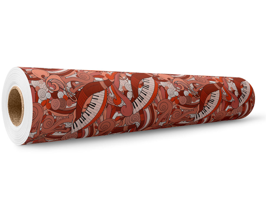 Rust Chords Music Wrap Film Wholesale Roll~Rwraps Series 914 Digitally Printed Vinyl Roll~5