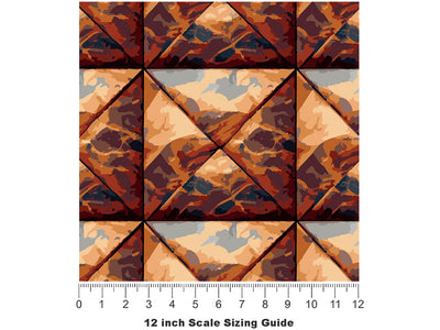 Rust Square Tile Vinyl Film Pattern Size 12 inch Scale~Rwraps Rust Square Tile Sizing Chart~3