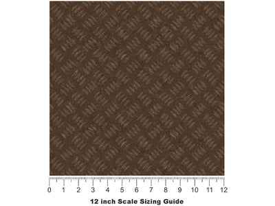 Rusted Metal Diamond Plate Vinyl Film Pattern Size 12 inch Scale~Rwraps Rusted Metal Sizing Chart~2