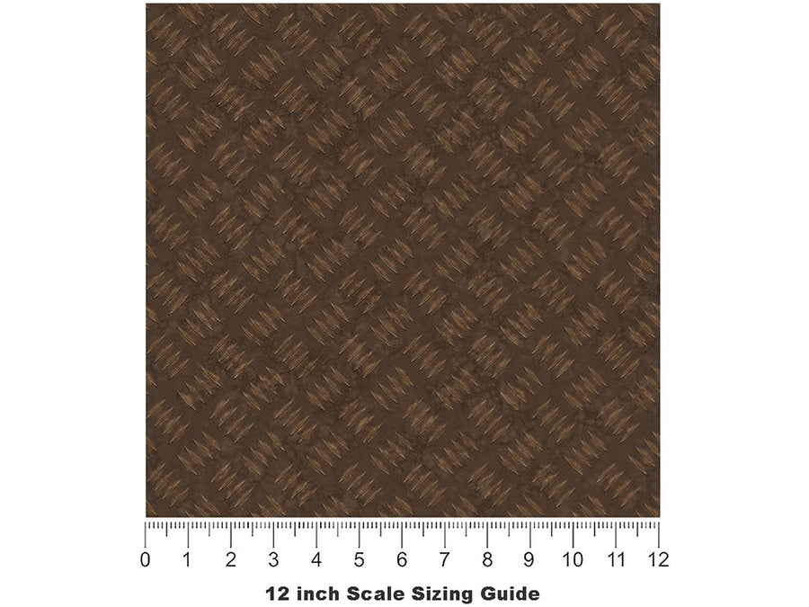 Rusted Metal Diamond Plate Vinyl Film Pattern Size 12 inch Scale~Rwraps Rusted Metal Sizing Chart~2