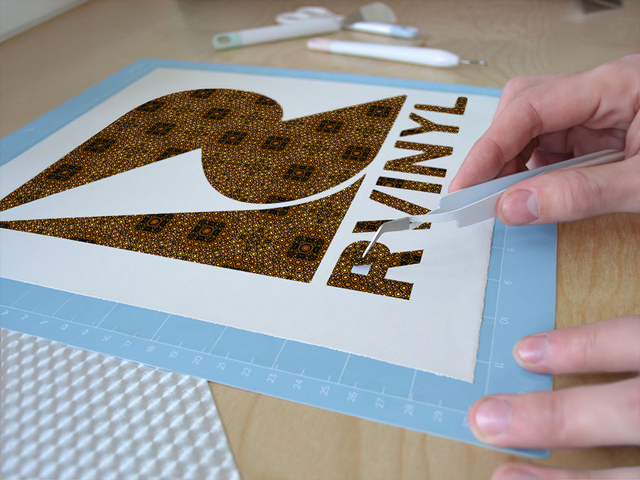 rusted squares mosaic Easy Weed Craft Vinyl