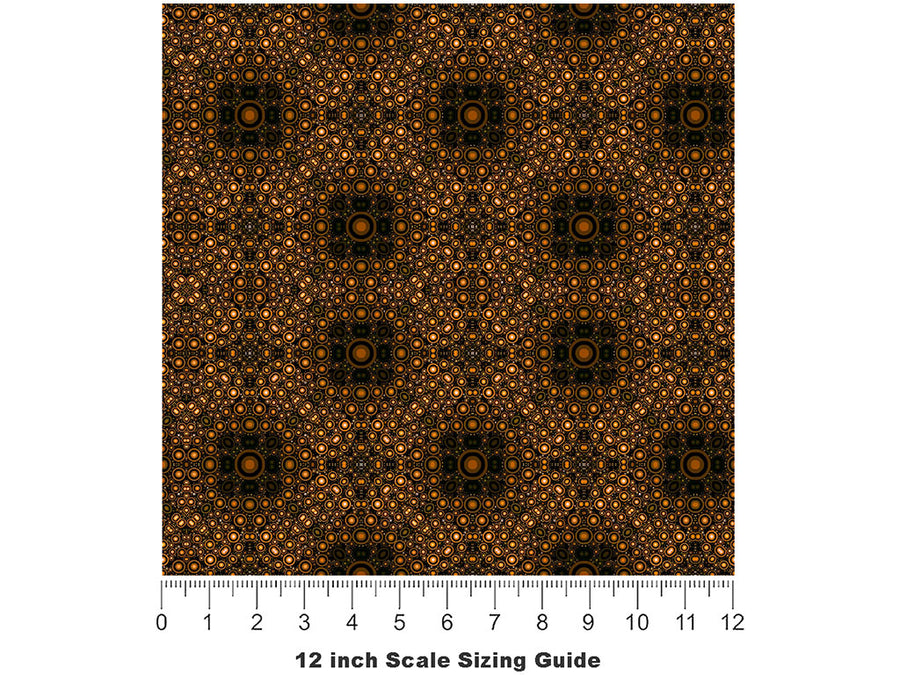 Rusted Squares Mosaic Vinyl Film Pattern Size 12 inch Scale~Rwraps Rusted Squares Mosaic Sizing Chart~2