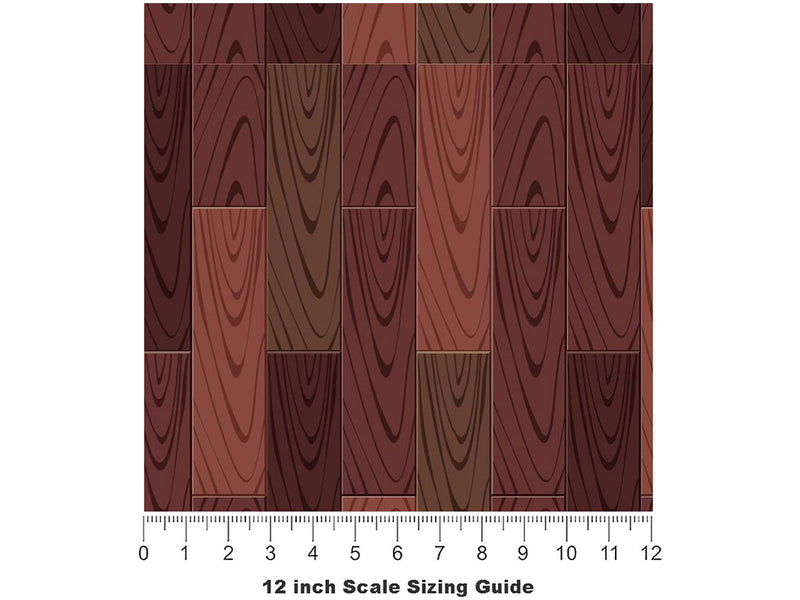 Rustic Floor Wooden Parquet Vinyl Film Pattern Size 12 inch Scale~Rwraps Rustic Floor Wooden Parquet Sizing Chart~3